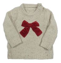 Světlerůžový žinylkový svetr s mašlí George