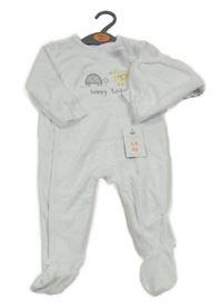 Nové - 2set - Bílý sametový overal se zvířátky + čepice Primark