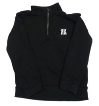 Černá mikina s potiskem a rolákem River Island 