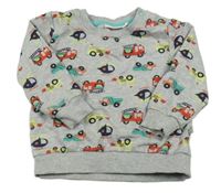 Šedá melírovaná mikina s auty Liegelind