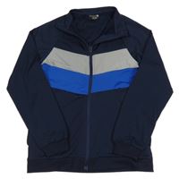 Tmavomodro-modro-stříbrná propínací sportovní mikina Ergeenomix 