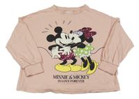 Broskvová crop oversize mikina s Minnií Next