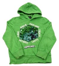 Zelená mikina Minecraft s překlápěcími flitry a kapucí