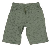 Khaki plátěné kraťasy s potiskem Topolino 