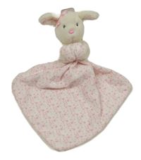 Nové - Bílo-růžový plyšový usínáček s králíčkem Dunnes