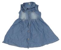 Modré lehké riflové propínací šaty Terry