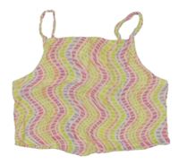 Barevný vzorovaná halenkový crop top Zara