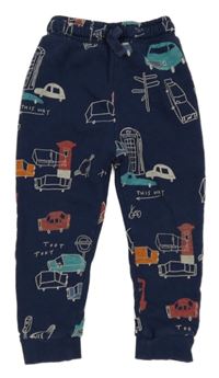 Tmavomodré tepláky s autem Tu