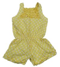 Žluto-bílý puntíkovaný letní overal Mothercare 