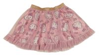 Růžová třpytivá tylová sukně s Hello Kitty Sanrio