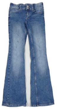 Světlemodré šisované zvonové rifle H&M