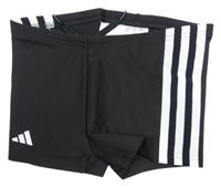 Černé nohavičkové plavky s pruhy Adidas 