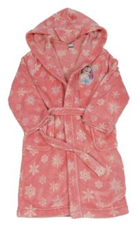 Růžový chlupatý župan s Frozen a kapucí C&A