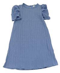 Modré žebrované šaty SHEIN