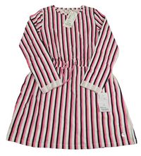 Nové - bílo-růžovo-křiklavě růžovo-černé pruhované šaty TOM TAILOR