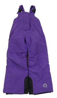 Tmavofialovo-černé šusťákové funkční zimní oteplovačky s vločkami crivit