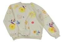 Smetanová mikina s květy LEIGH TUCKER