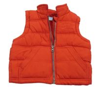 Červená prošívaná šusťáková zateplená vesta s nápisy Rebel