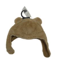 Nové - hnědá kožešinová čepice s oušky F&F