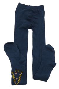 Tmavomodré punčocháče s vánočním stromečkem YIGGA