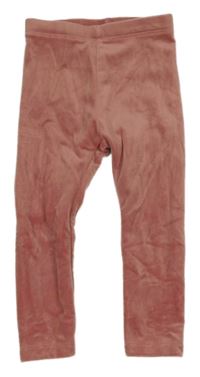 Starorůžové plyšové legíny lupilu