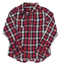 Červeno-tmavomodro-bílá kostkovaná košile Tchibo