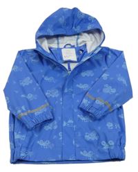 Modrofialová nepromokavá bunda se stavebními stroji a kapucí Kiki&Koko