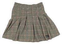 Černo-světlebéžovo-starorůžová kostkovaná sukně PRIMARK