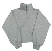 Šedá melírovaná oversize crop mikina PRIMARK