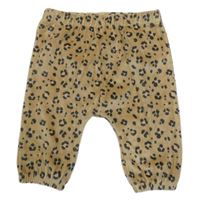 Světlehnědo-černo-pudrové vzorované sametové turecké tepláky Nutmeg