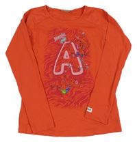 Červené triko s písmenkem a dívkami LEGO