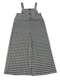 Černo-bílý kostkovaný kalhotový culottes overal COSMIC KIDS