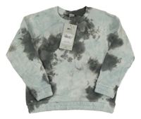 Nové - světlemodro-tmavošedá batikovaná mikina Tu