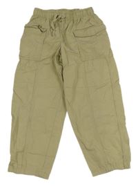 Světlekhaki plátěné kalhoty H&M