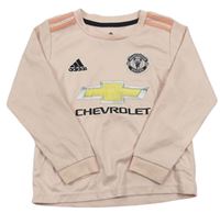 Světlerůžový fotbalový funkční dres -  Manchester United  Adidas