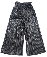 Černé třpytivé plisované culottes kalhoty George