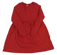 Červené puntíkaté bavlněné šaty H&M