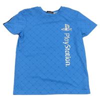Modré kárované tričko s logem PlayStation George