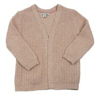Růžový třpytivý svetrový cardigan Primark