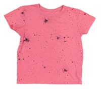 Neonově růžové skvrnité tričko zn. Primark