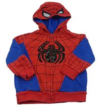Červeno-modrá propínací mikina s kapucí - Spiderman Disney