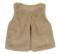 Hnědá kožešinová podšitá vesta Dunnes