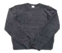 Tmavošedý chlupatý svetr Next