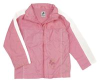 Růžovo-bílá šusťáková jarní bunda C&A