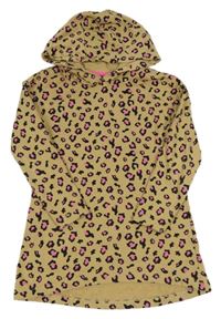 Pískové vzorované teplákové šaty s kapucí Pepperts