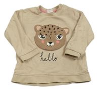 Hnědá mikina s kočkou H&M