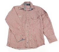 Smetanovo-červená kostkovaná košile
