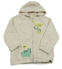 Světlešedá melírovaná propínací mikina s nášivkami a kapucí George