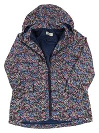 Barevná květovaná šusťáková jarní bunda s kapucí H&M