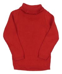 Červený žebrovaný svetrový rolák George